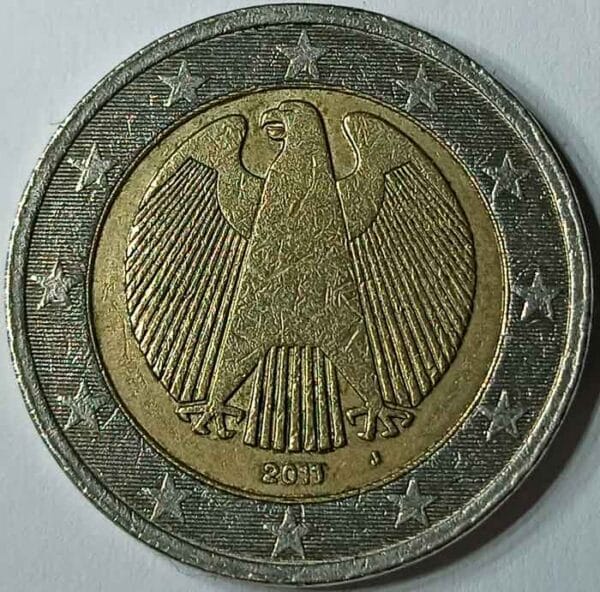 Moneda 2 Euros 2011 Alemania CECA J anverso en numinformatica