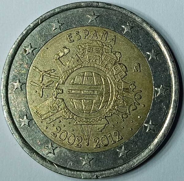 Moneda 2 Euros 2012 España Conmemorativa 10 años anverso en numinformatica