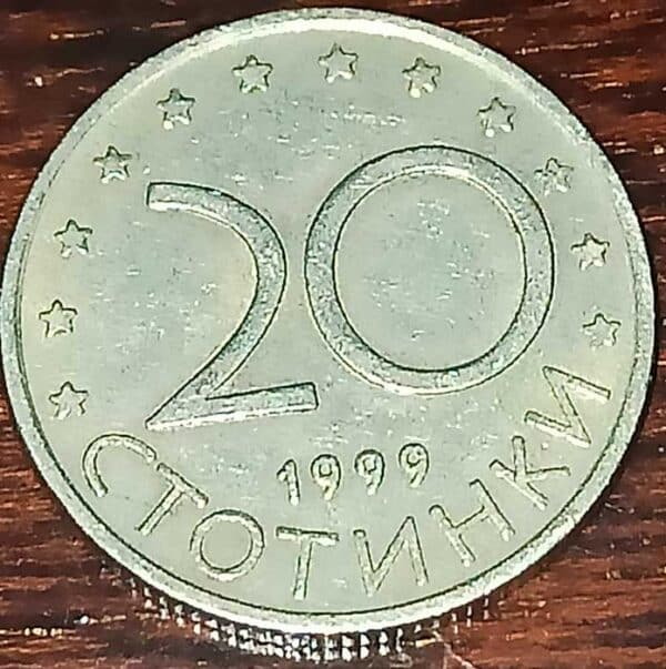 Moneda 20 Stotinki 1999 Bulgaria anverso numinformatica