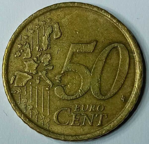 Moneda 50 céntimos Euro 1999 España reverso en numinformatica