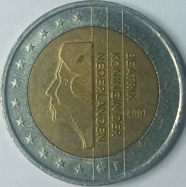 Moneda 2 Euros 2001 Países Bajos anverso en numinformatica