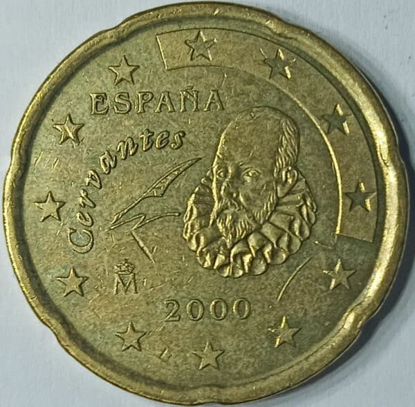 Moneda 20 céntimos 2000 España anverso