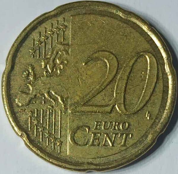 Moneda 20 céntimos 2011 Belgica reverso en numinformatica