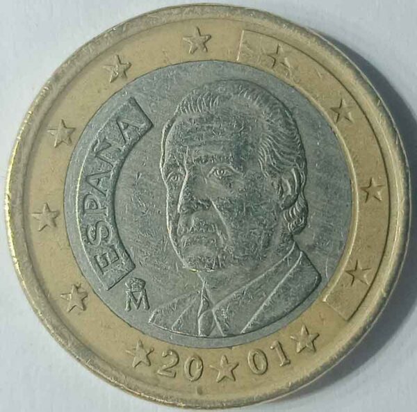 Moneda 1 Euro 2001 España anverso en numinformatica