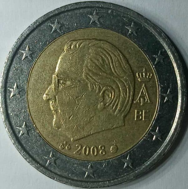 Moneda 2 Euros 2008 Belgica anverso en numinformatica