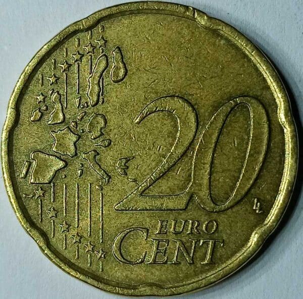 Moneda 20 céntimos euro 2003 Alemania CECA F reverso en numinformatica