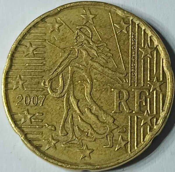 Moneda 20 céntimos euro 2007 Francia anverso en numinformatica