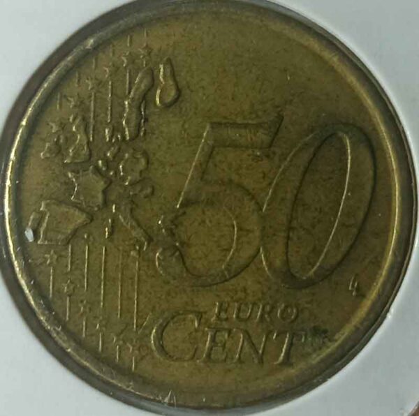 Moneda 50 céntimos Euro 2000 España reverso en numinformatica