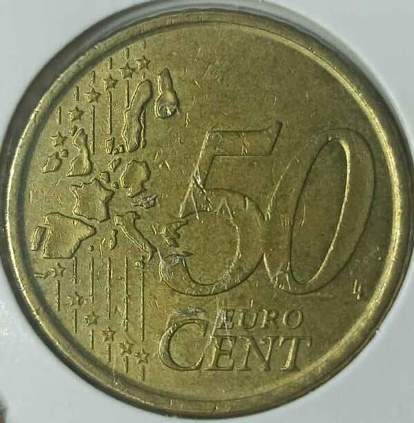 Moneda 50 céntimos Euro 2002 España reverso en numinformatica