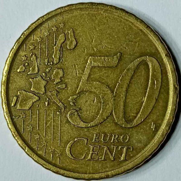 Moneda 50 céntimos Euro 2004 España reverso en numinformatica