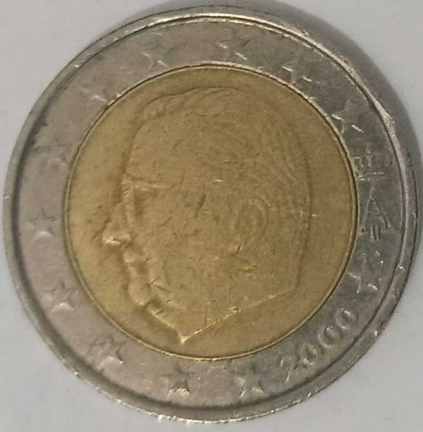 Moneda 2 Euros 2000 Belgica anverso en numinformatica