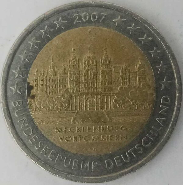 Moneda 2 Euros 2007 Alemania CECA F Castillo de Schwerin