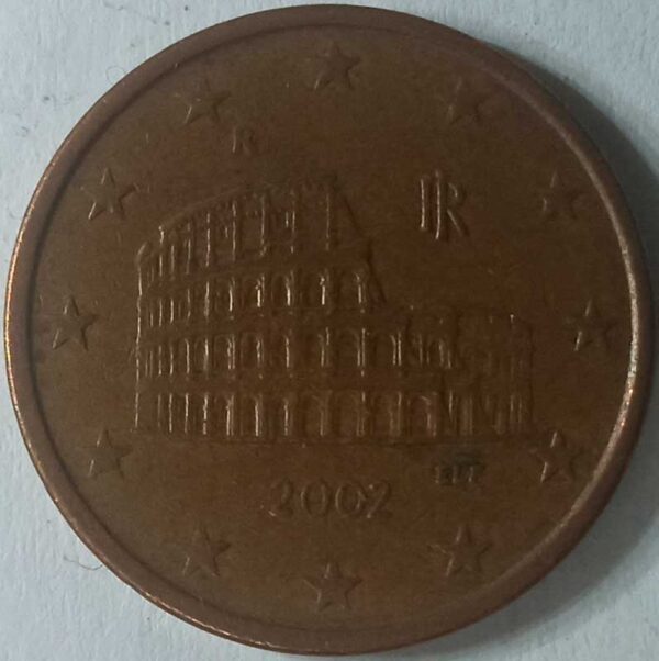 Moneda 5 céntimos de euro 2002 Italia anverso en numinformatica