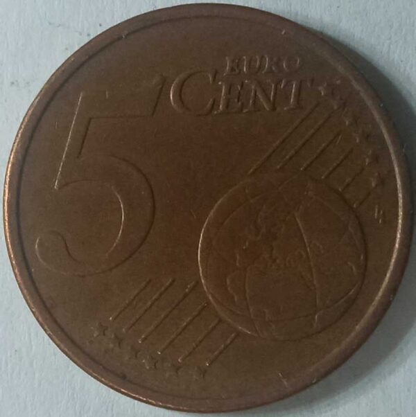 Moneda 5 céntimos de euro 2002 Italia reverso en numinformatica